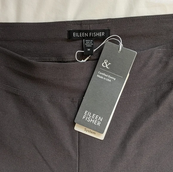 Eileen Fisher Slim Ankle Pant With Yoke in Cinder - Picture 3 of 4